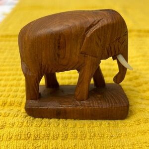 Vintage Carved Teakwood Elephant